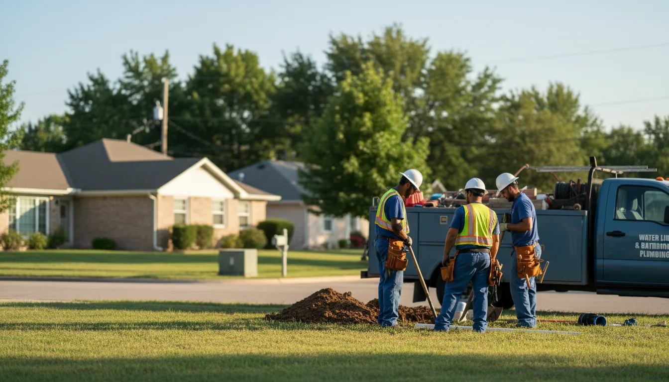 Residential water line and bathroom plumbing service in Hartville, OH